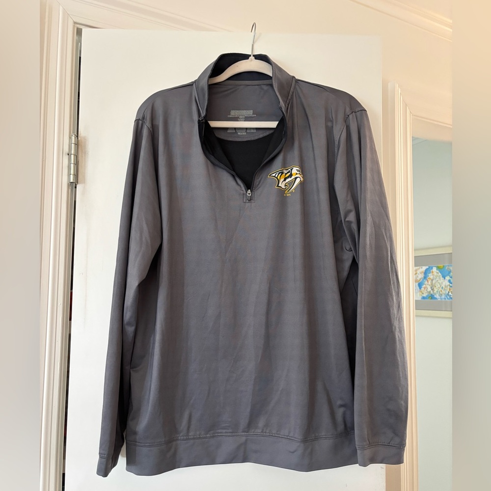 Nashville Predators Charcoal Quarter-Zip Pullover